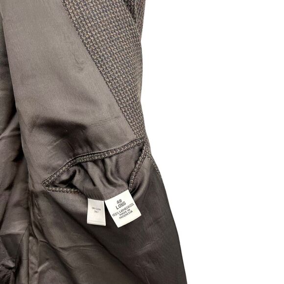 Pronto Uomo Mens Lambswool Blazer Sport‎ Coat 2 Button Ventless Brown Black 48L - Picture 4 of 6